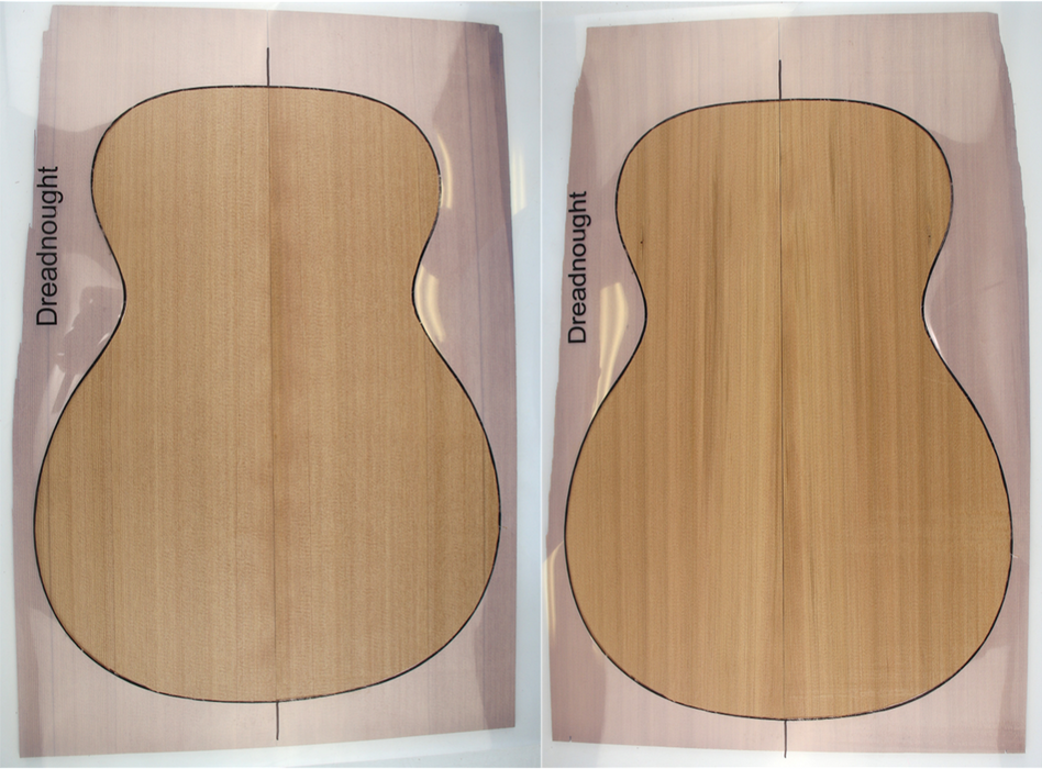 2 Red Cedar Dreadnought Acoustic Tops, 4.7mm (0.18") Thick - Stock #40941