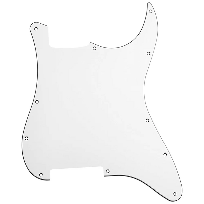 3 PLY White Strat-Type Pickguard (No Holes)