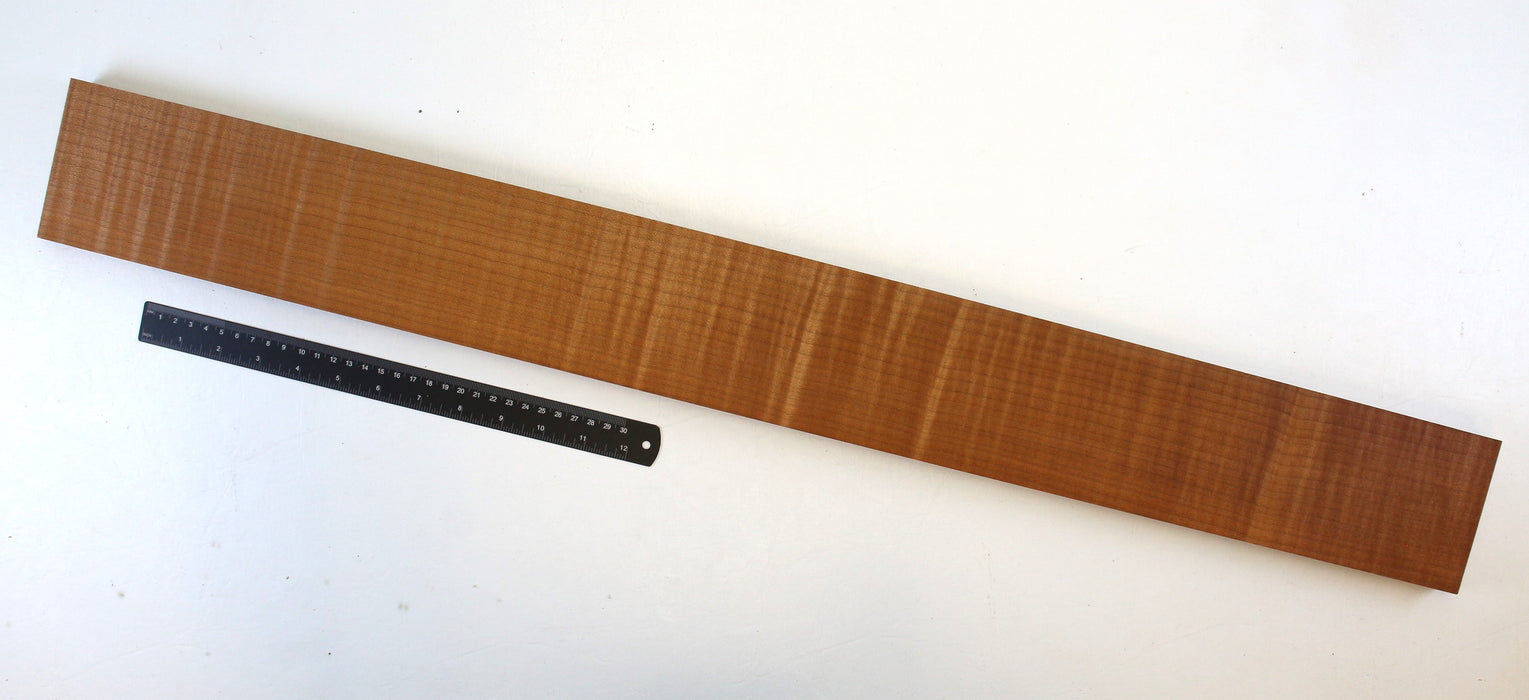 Maple Flame Roasted Neck Blank, 3A Very Highly Figured, 34.4" x 3.7" x .9" Thick - Stock #42657