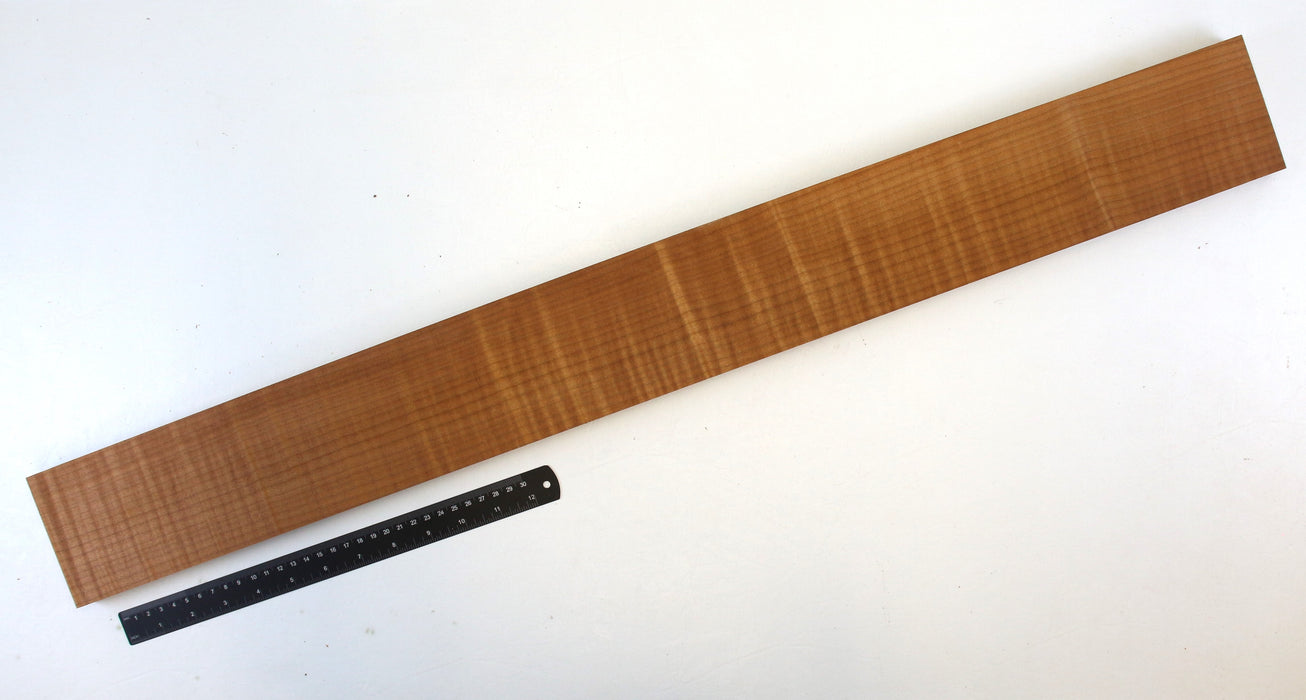 Maple Flame Roasted Neck Blank, 3A Very Highly Figured, 34.4" x 3.7" x .9" Thick - Stock #42657