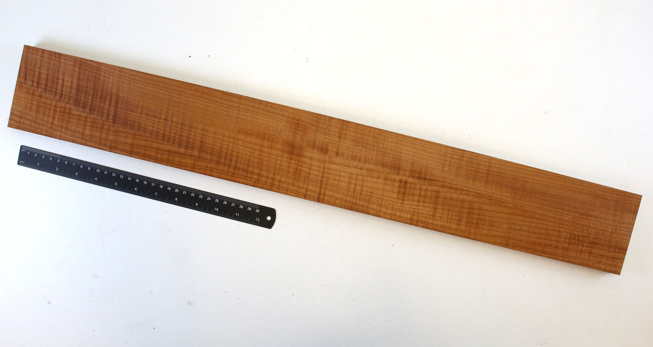 Maple Flame Roasted Neck Blank, 2A+ Highly Figured, 29.5" x 3.9" x .8" Thick - Stock #42656