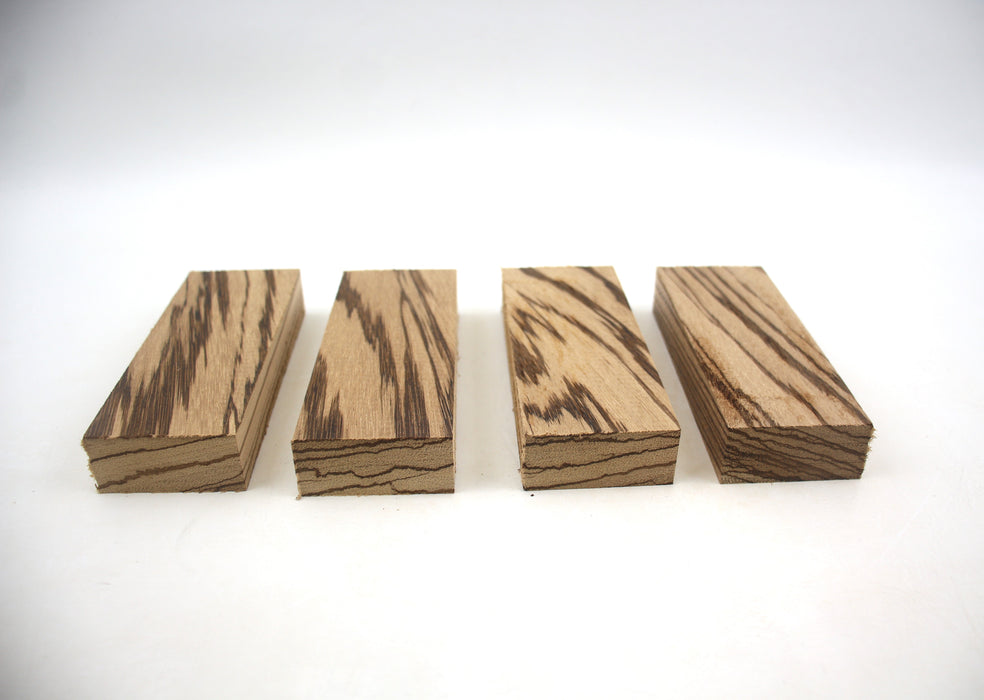 Zebrawood Knife Scales, 2 Sets, 0.92" x 2" x 5.2" Each - Stock #41330