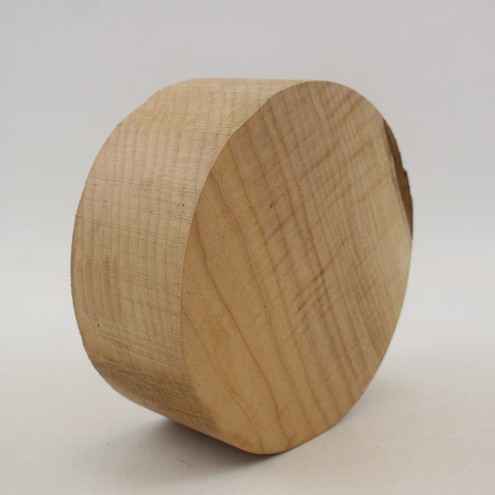 Maple Flame Round, Figured, 5.9" x 2.4" Thick - Stock #41407