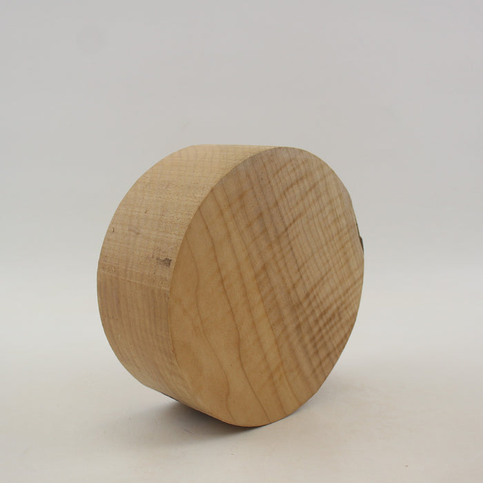 Maple Flame Round, Figured, 5.9" x 2.4" Thick  - Stock #41404