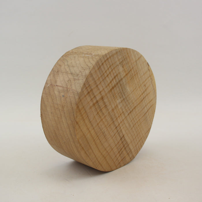 Maple Flame Round, Very Highly Figured, 5.9" x 2.4" Thick  - Stock #41402