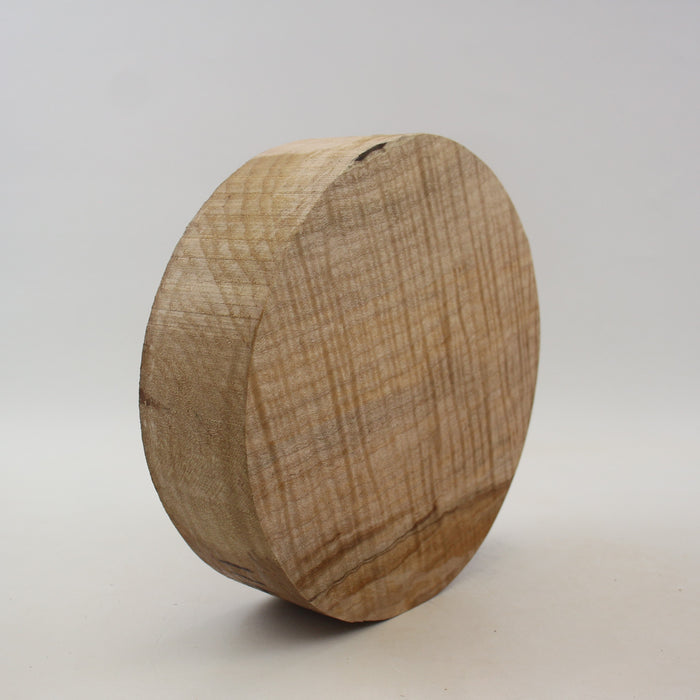 Maple Flame Round, Very Highly Figured, 7.9" x 2.2" Thick - Stock #41411