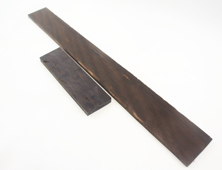 Ebony Guitar Fingerboard and Bridge Blank Set, Very Highly Figured, 21" Long - Stock #41369