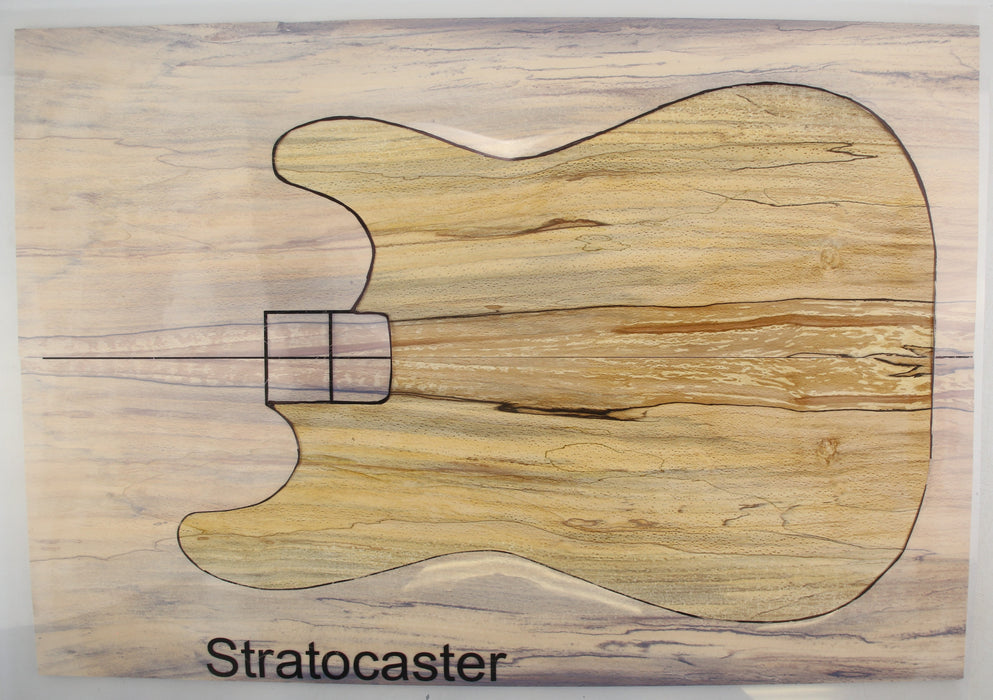 Spalted Beech Guitar Set, Highly Figured, 0.27" (6.5mm) Thick - Stock# 41458