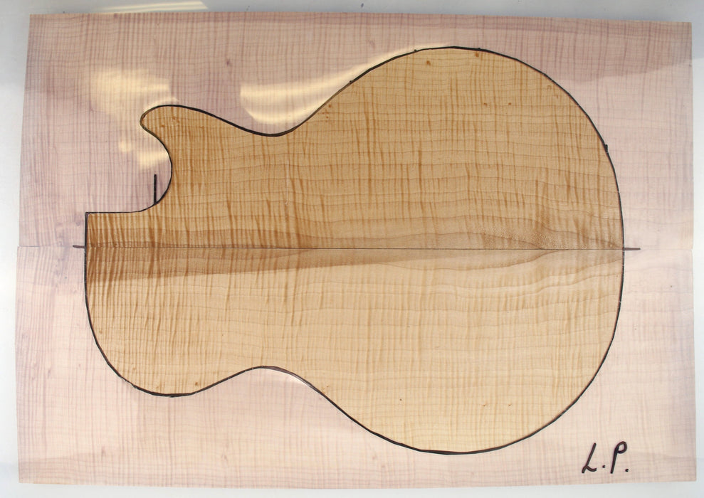 Maple Flame Archtop Back/Carve Top, 4A Very Highly Figured, 2.5cm (.9") Thick - Stock #41487