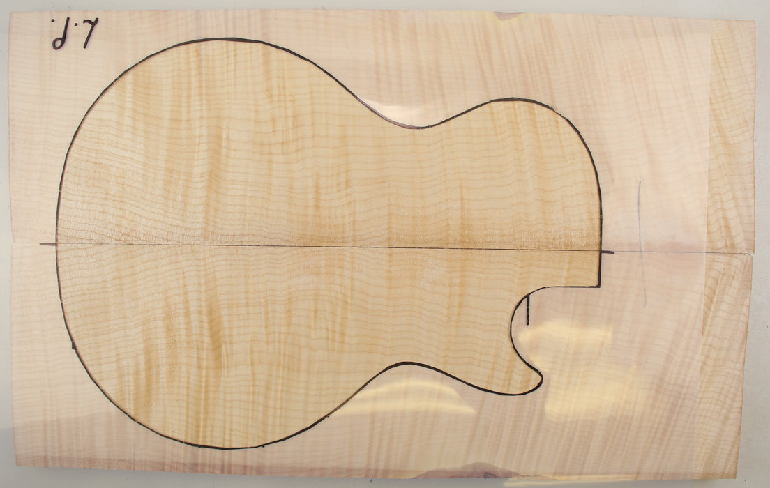 Maple Flame Archtop Back/Carve Top, 3A+ Highly Figured, 2.5cm (0.98") Thick - Stock #41483