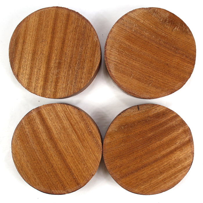 Sapele Rounds, Set of 4, 7" x 1.8" Thick - Stock #40223