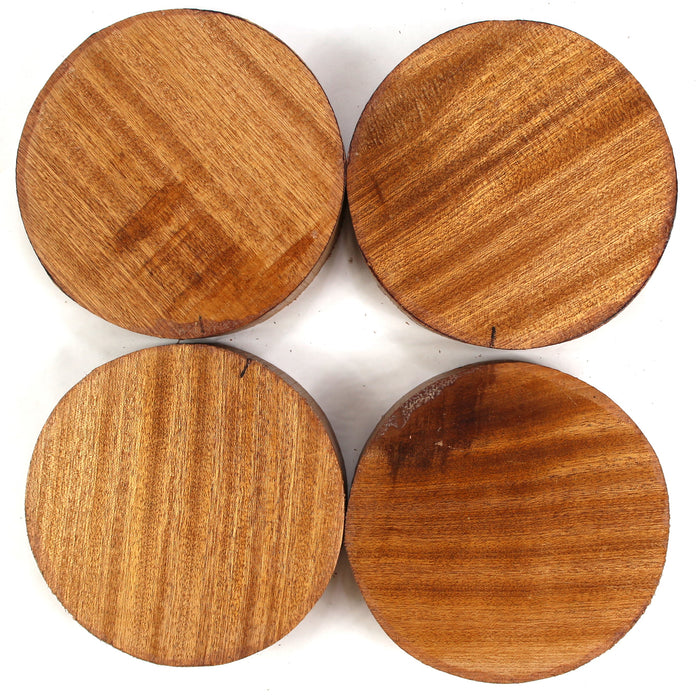 Sapele Rounds, Set of 4, 7" x 1.8" Thick - Stock #40223