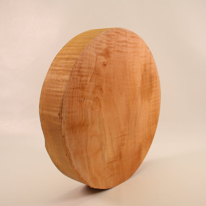 Maple Round, 2A Figured, 11.8" x 2.2" Thick - Stock #41565