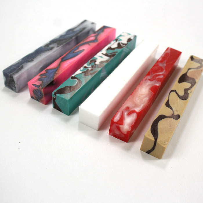 NEW 6 Acrylic Pen Blanks 6" long "Mixed Colors" Stock #40290