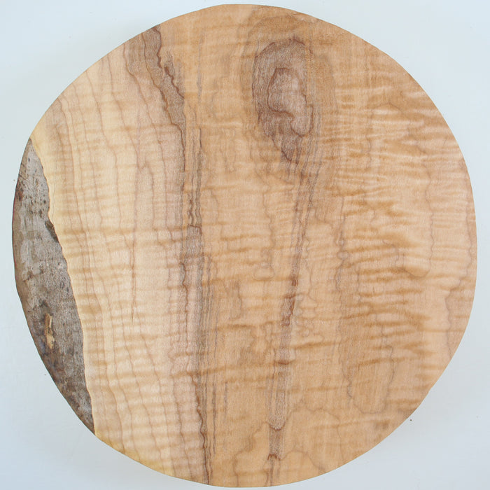 Maple Flame Round, Very Highly Figured, 12.0" x 2.6" Thick - Stock #41587