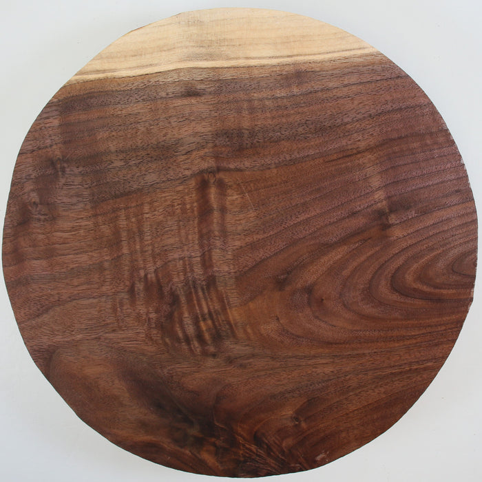 Black Walnut Round, Figured, 13.0" x 2.4" Thick - Stock #41580