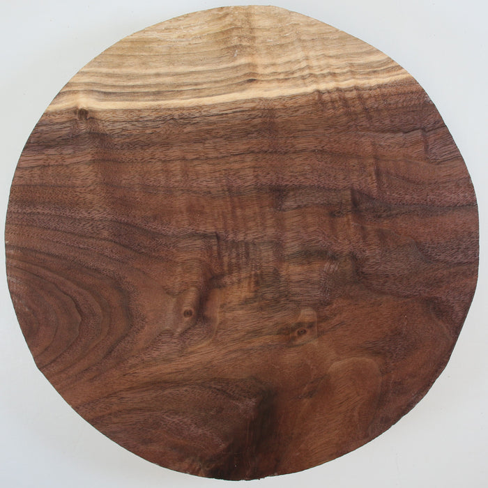 Black Walnut Round, Figured, 13.0" x 2.4" Thick - Stock #41580