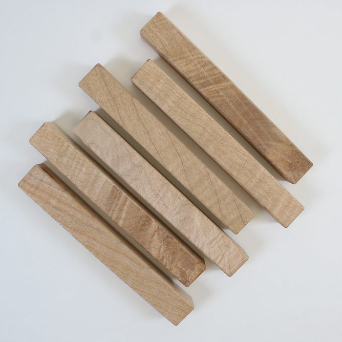 Maple Flame Pen Blanks, Set of 6, 6" Long - Stock #41628