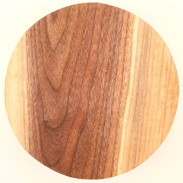 Black Walnut Round, Figured,7.9" × 2.2" Thick - Stock #41635