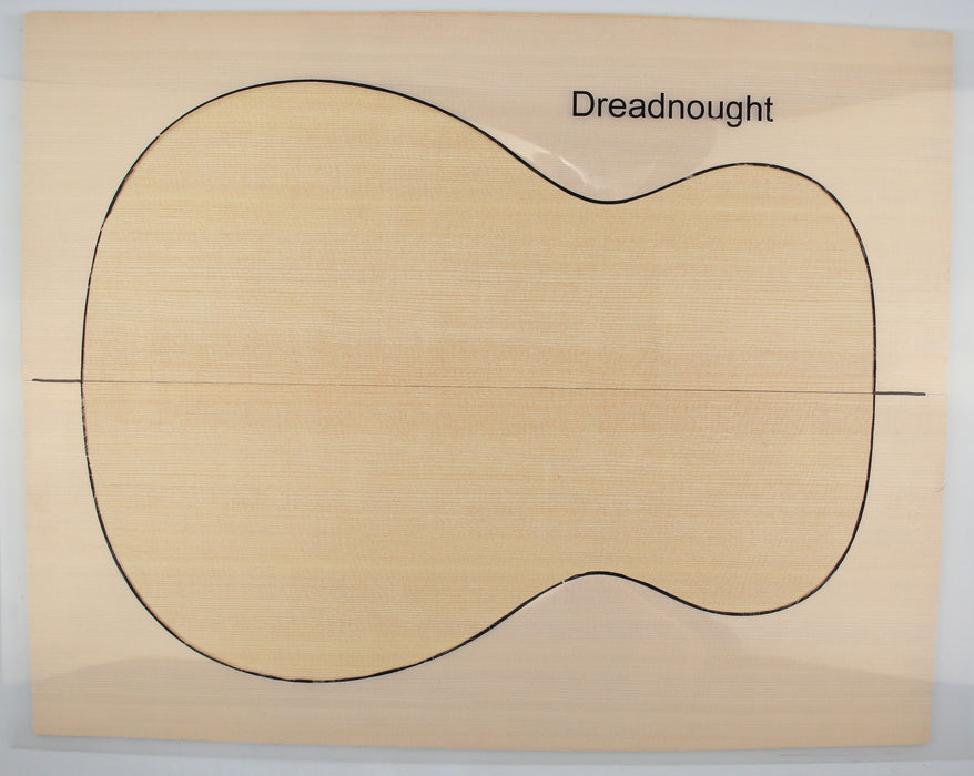 Sitka Spruce Dreadnought Acoustic Top, 2A Grade, 4.6mm (0.18") Thick - Stock #40717