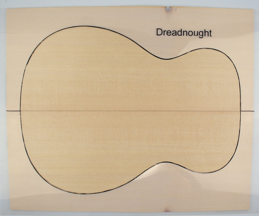 Sitka Spruce Dreadnought Acoustic Top, 2A Grade, 4.3mm (0.16") Thick - Stock #40720