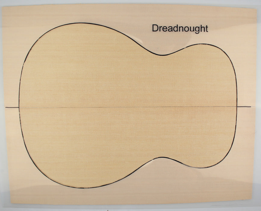 Sitka Spruce Dreadnought Acoustic Top, 2A Grade, 4.3mm (0.16") Thick - Stock #40722