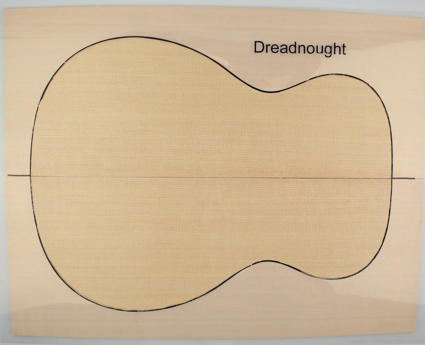 Sitka Spruce Dreadnought Acoustic Top, 2A Grade, 4.3mm (0.16") Thick - Stock #40724