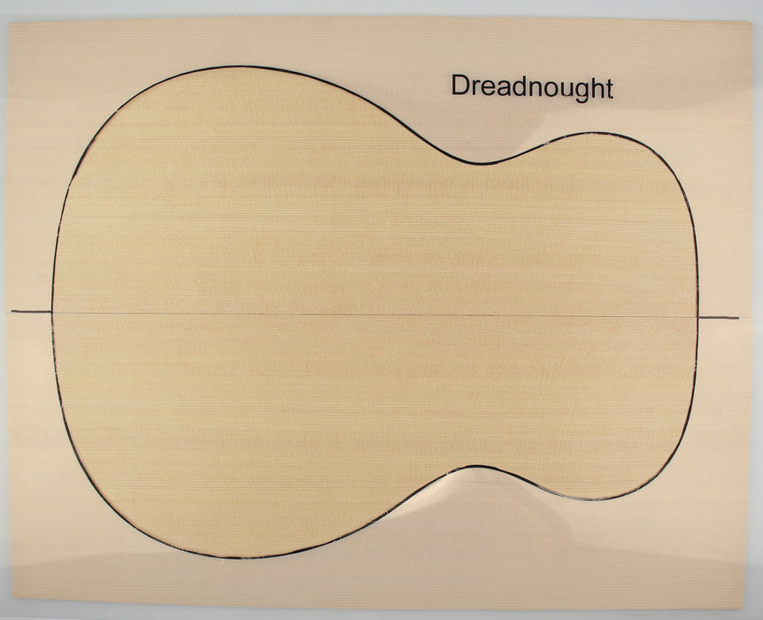 Sitka Spruce Dreadnought Acoustic Top, 2A Grade, 4.4mm (0.17") Thick - Stock #40726