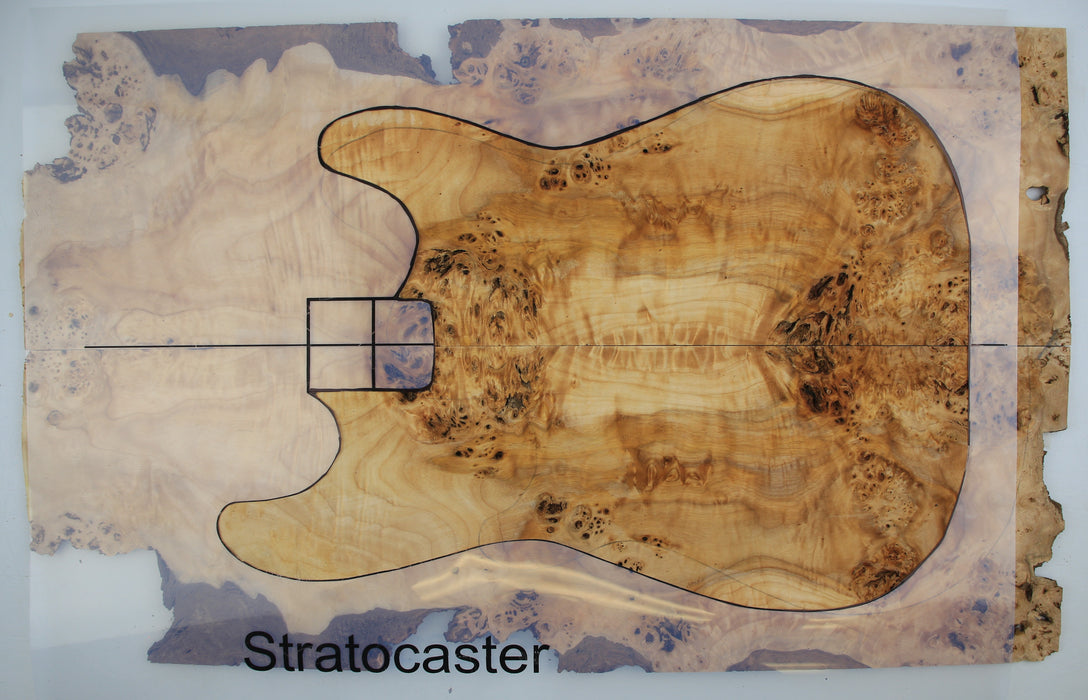 Maple Burl Guitar Set, 6.5mm (0.25") Thick, Figured - Stock #40745