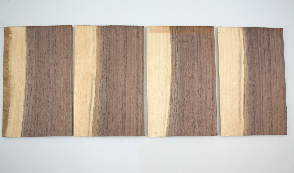 Black Walnut Veneer Plates, Bundle of 4, 7.6mm (0.29") Thick - Stock #40837