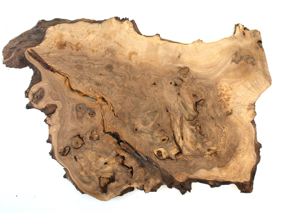 Black Walnut Burl Live Edge Project Slice 21.7" x 13.8" x 0.71"- Stock# 41787