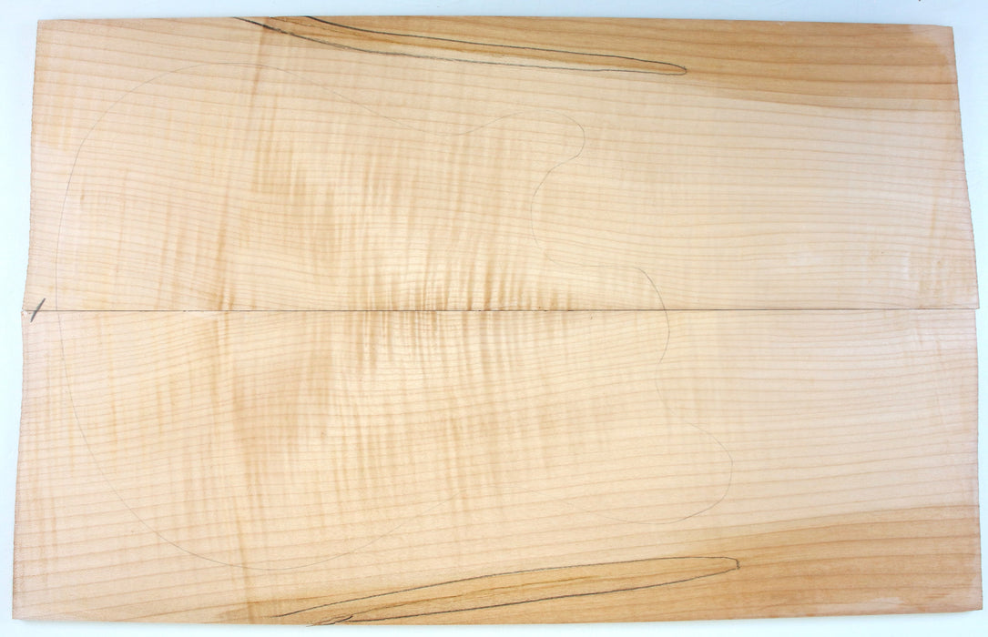 Maple Flame Guitar Set,7mm (0.2") Thick, Highly Figured - Stock #40746
