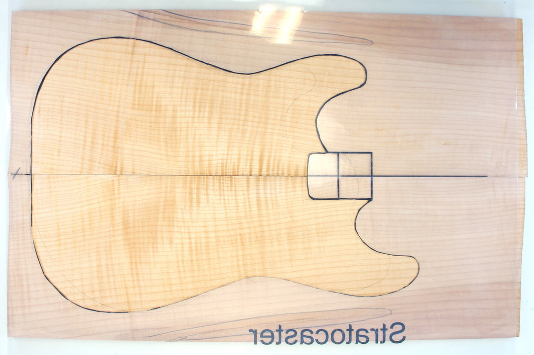 Maple Flame Guitar Set,7mm (0.2") Thick, Highly Figured - Stock #40746