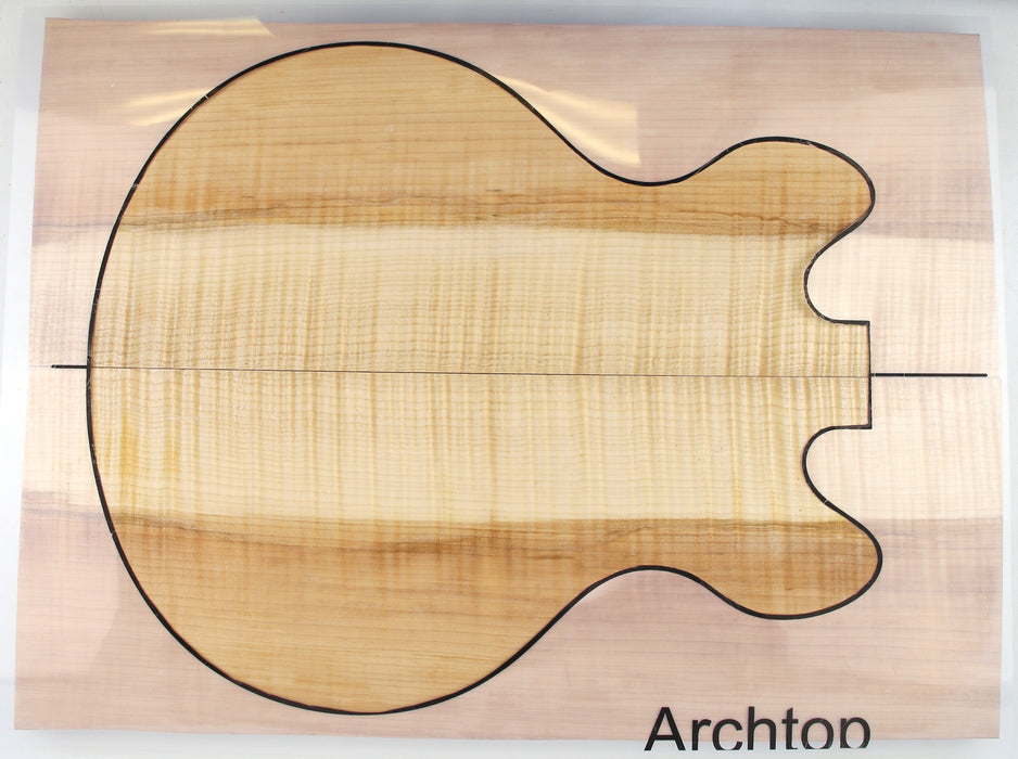 Maple Flame Archtop Back/Carve Top, 2.5cm (0.9") Thick - Stock #40950