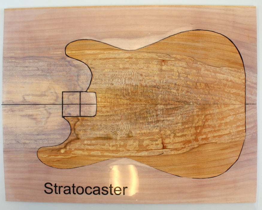 Maple Spalt Guitar Set, 3A Highly Figured, 0.23"(5.8mm) Thick - Stock #42342