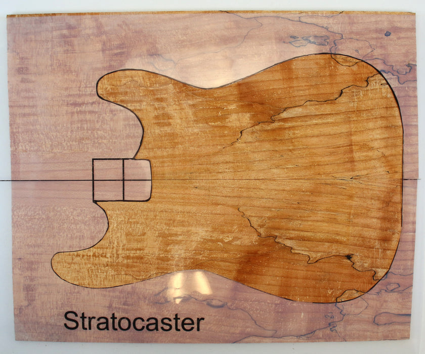 Maple Spalt Guitar Set, 3A Highly Figured, 0.28"(7mm) Thick - Stock #42336