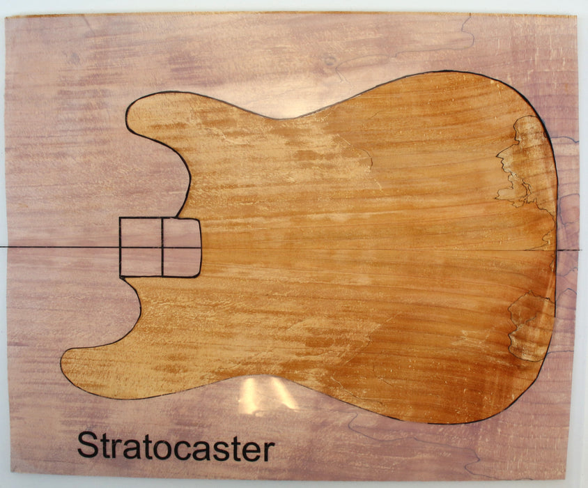 Maple Spalt Guitar Set, 2A+ Figured, 0.25"(6.3mm) Thick - Stock #42337