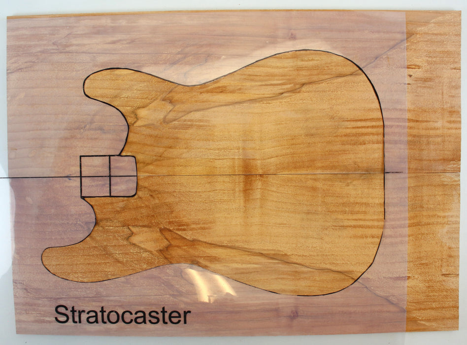 Maple Spalt Guitar Set, 3A Figured, 0.31"(8mm) Thick - Stock #42333