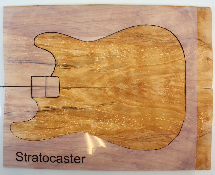 Maple Spalt Guitar Set, Figured, 0.24"(6mm) Thick - Stock #42329