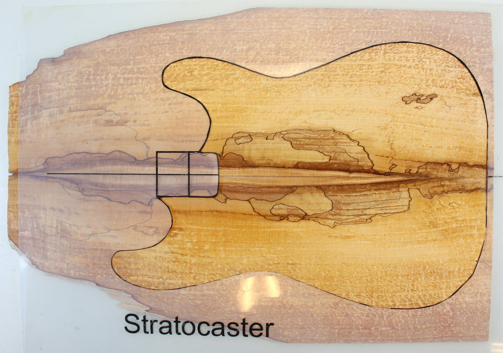 Maple Spalt Guitar Set, 4A Highly Figured, 0.20"(5.1mm) Thick - Stock #42352