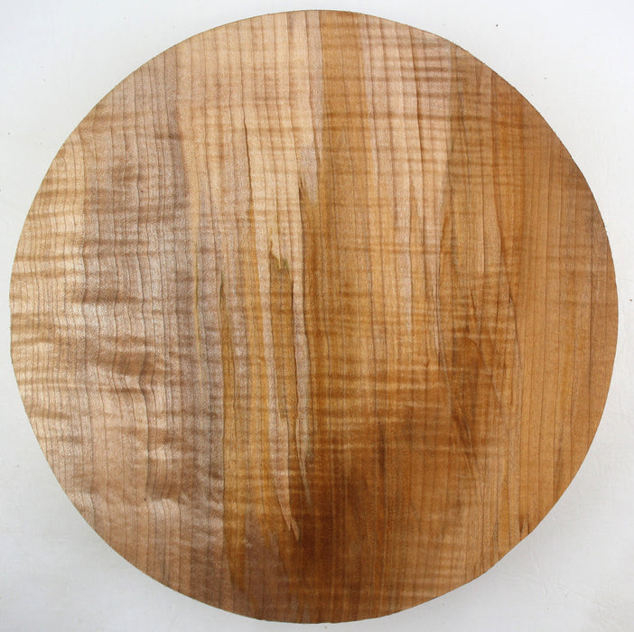 Maple Flame Round, 3A Figured, 13.7" x 2.3" Thick  - Stock #41055