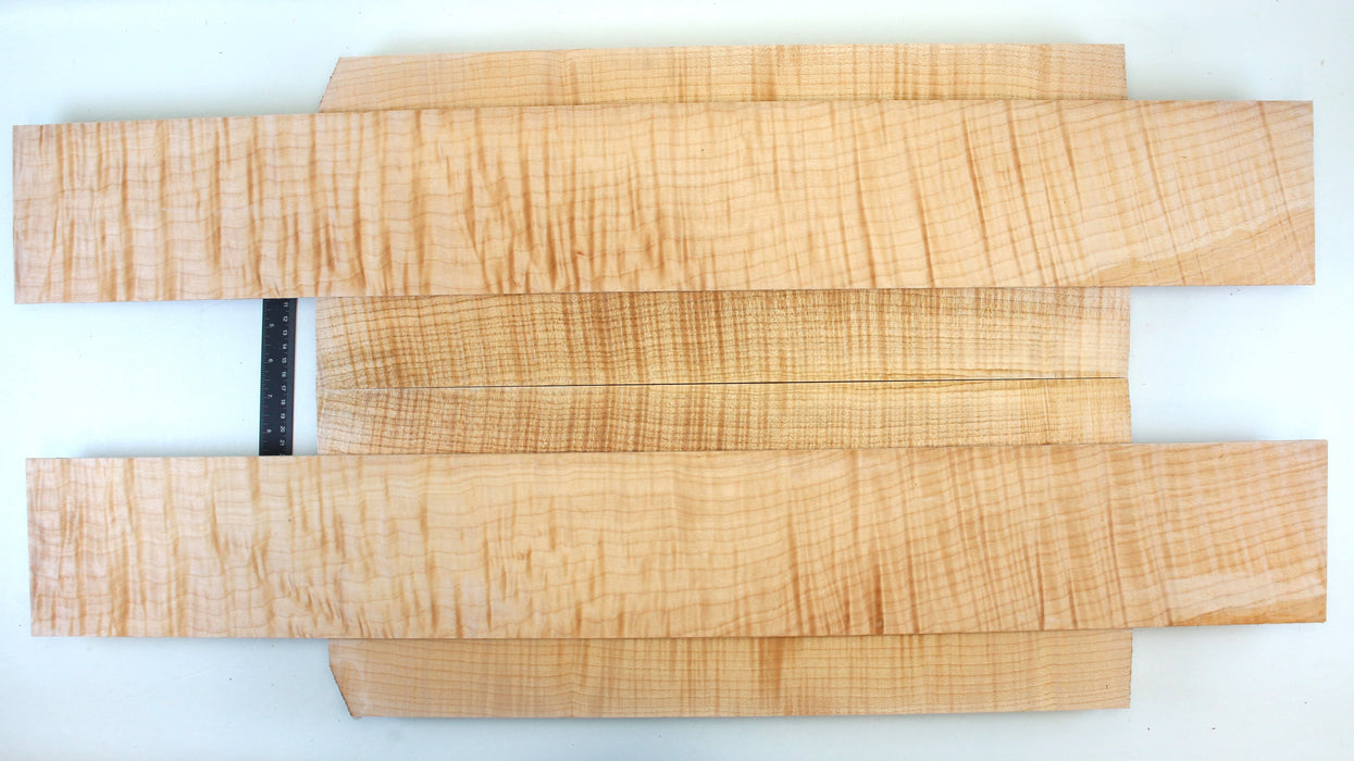 Maple Flame Archtop Guitar Back & Side Set, 3A Highly Figured, 3cm (1.1") Thick - Stock #42444