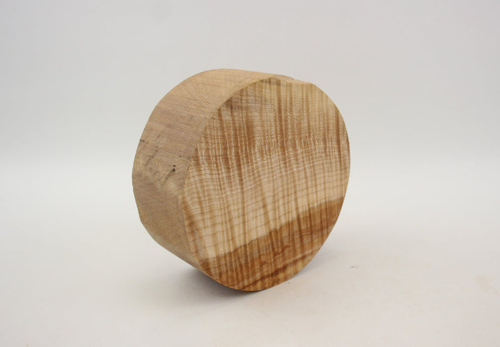 Maple Flame Round, Very Highly Figured, 5.9" x 2.5" Thick  - Stock #41140