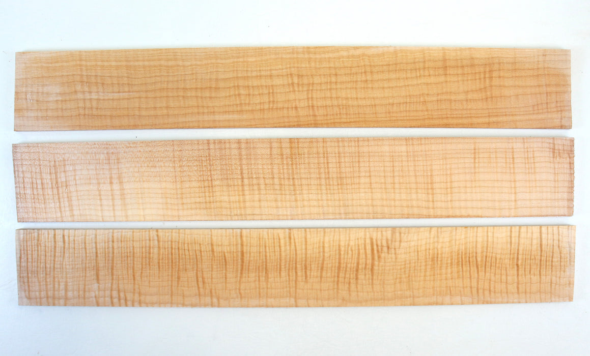 Maple Flame Guitar Fingerboards, Set of 3, Highly Figured - Stock# 42531
