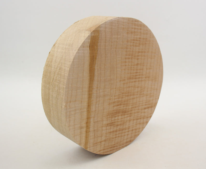 Maple Flame Round, Very Highly Figured, 7.9" x 2.1" Thick  - Stock #41233