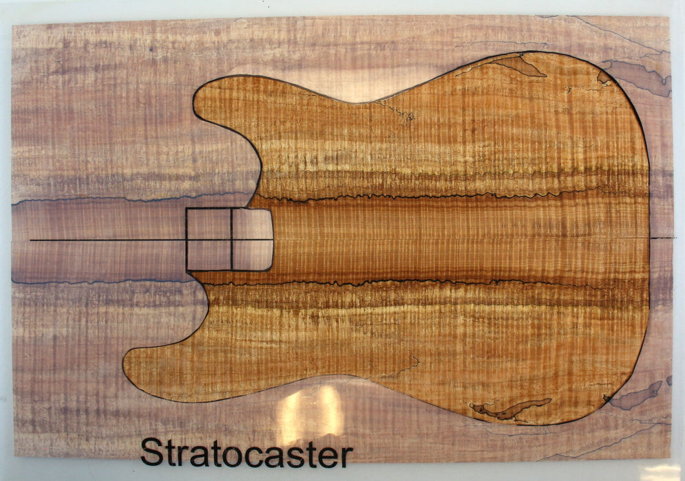 Maple Spalt Guitar Set, 4A+ Exceptionally Figured, 0.26"(6.5mm) Thick - Stock #42611