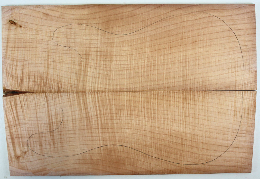 Maple Flame Guitar Set, 3A+ Very Highly Figured, 7.3mm (0.29") Thick - Stock #42637