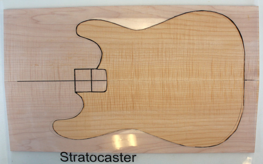 Maple Flame Guitar Set, 3A Figured, 7.2mm (0.28") Thick - Stock #42634