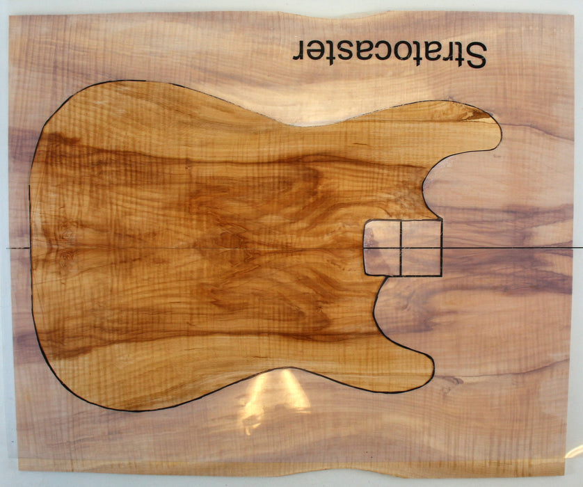 Chestnut Guitar Set, Very Highly Figured, 6.4mm (0.25") Thick - Stock #42624