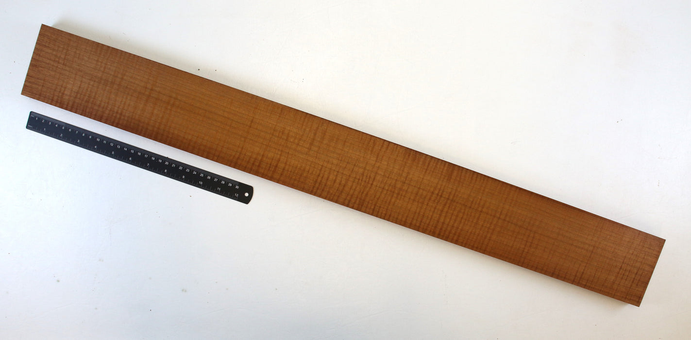 Maple Flame Roasted Neck Blank, 3A+ Very Highly Figured, 34.4" x 3.8" x .9" Thick - Stock #42659